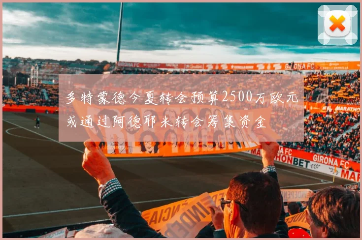 多特蒙德今夏转会预算2500万欧元或通过阿德耶米转会筹集资金